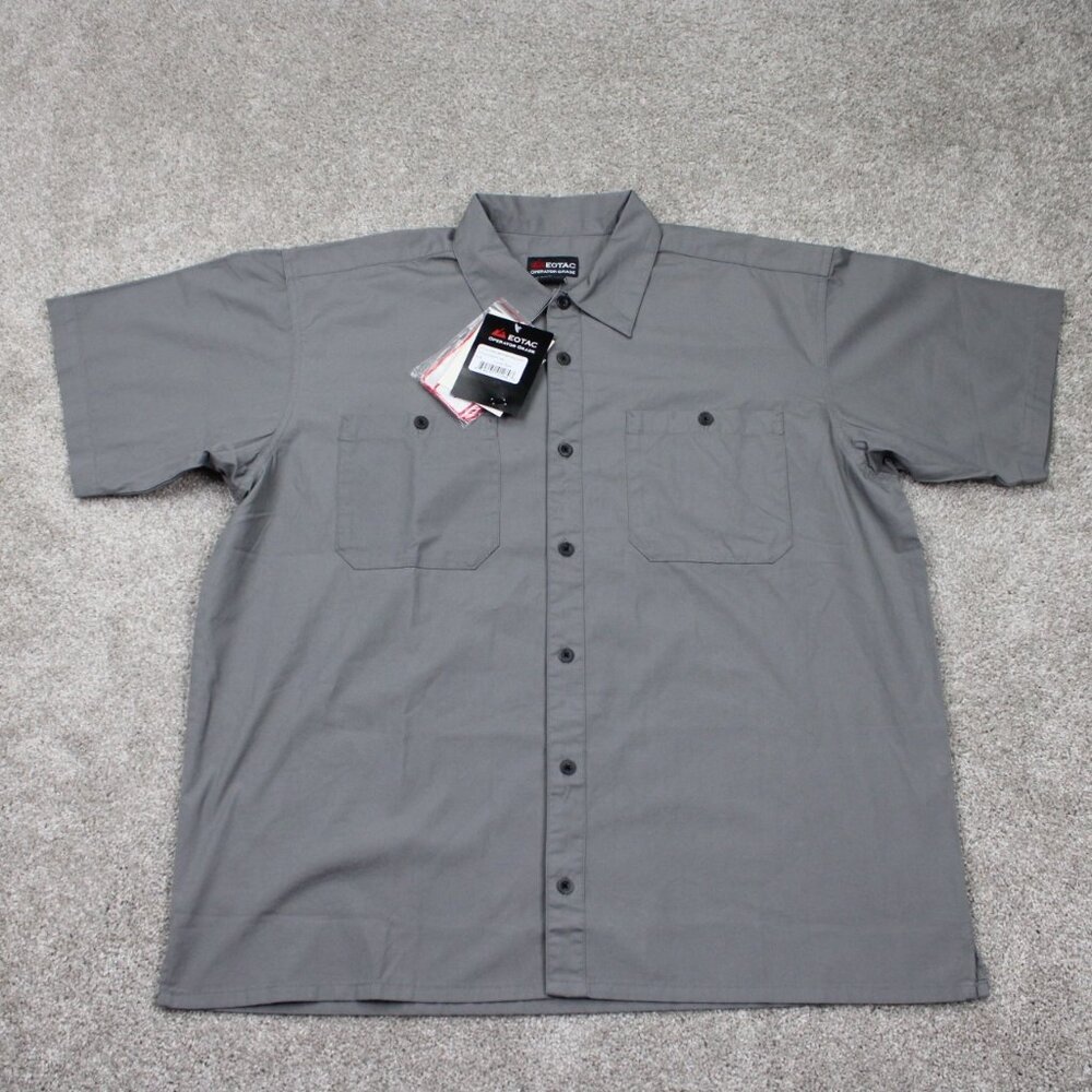 EOTAC Operator Grade Shirt NWT‎ Mens Large Gray Mechanic Tactical S/S w/ Patches